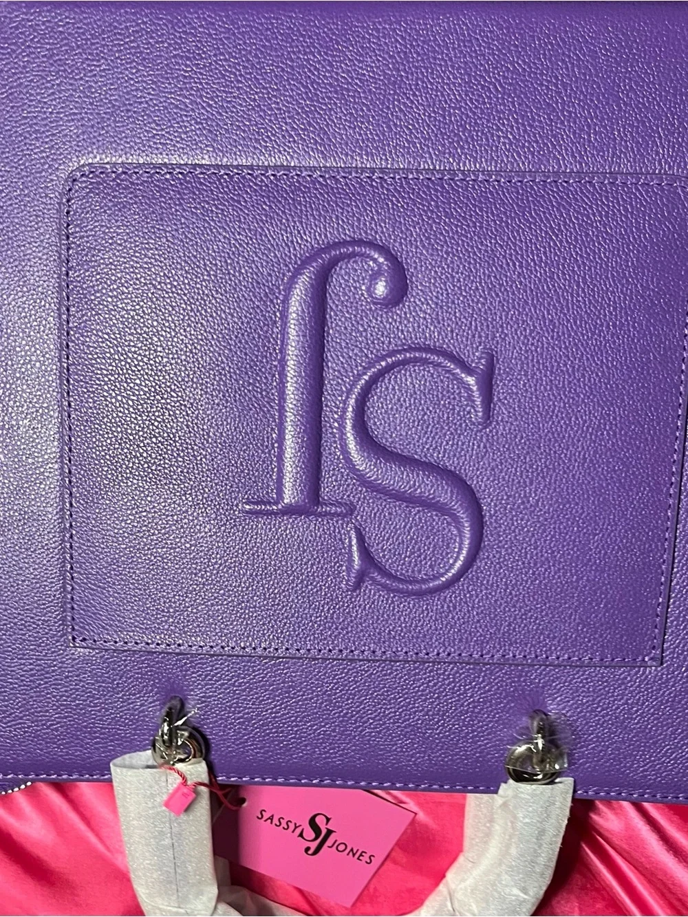 Sassy Jones Purple Embossed Satchel